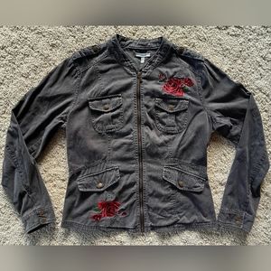 Vintage 90s Lightweight Rose Embroidered Jacket